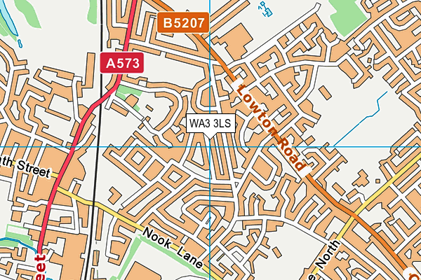 WA3 3LS map - OS VectorMap District (Ordnance Survey)
