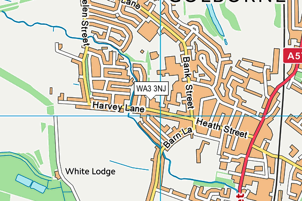 WA3 3NJ map - OS VectorMap District (Ordnance Survey)