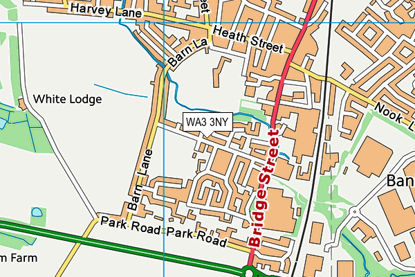 Legh Street Playing Fields map (WA3 3NY) - OS VectorMap District (Ordnance Survey)
