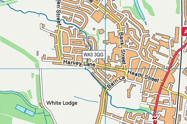 WA3 3QG map - OS VectorMap District (Ordnance Survey)