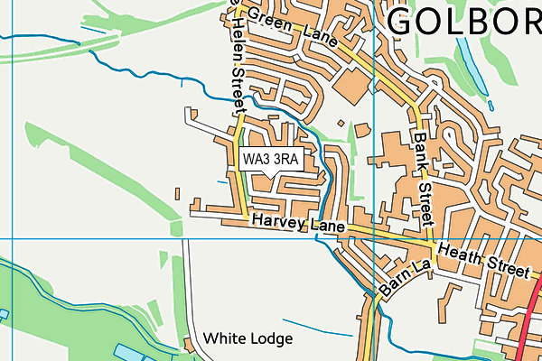 WA3 3RA map - OS VectorMap District (Ordnance Survey)