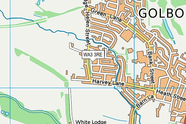 WA3 3RE map - OS VectorMap District (Ordnance Survey)