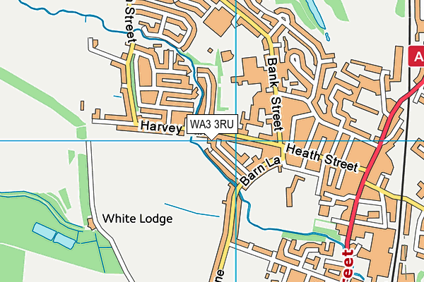 WA3 3RU map - OS VectorMap District (Ordnance Survey)
