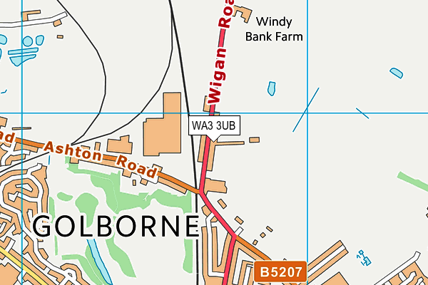 WA3 3UB map - OS VectorMap District (Ordnance Survey)