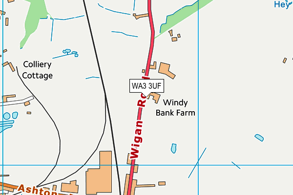 WA3 3UF map - OS VectorMap District (Ordnance Survey)