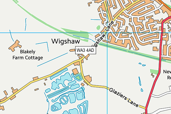 WA3 4AD map - OS VectorMap District (Ordnance Survey)
