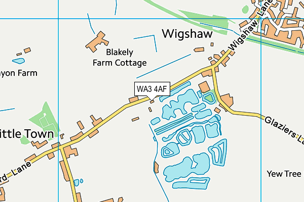 WA3 4AF map - OS VectorMap District (Ordnance Survey)