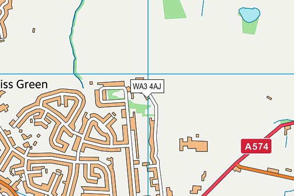 WA3 4AJ map - OS VectorMap District (Ordnance Survey)