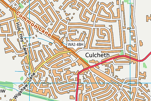WA3 4BH map - OS VectorMap District (Ordnance Survey)