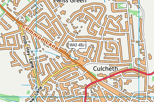WA3 4BJ map - OS VectorMap District (Ordnance Survey)