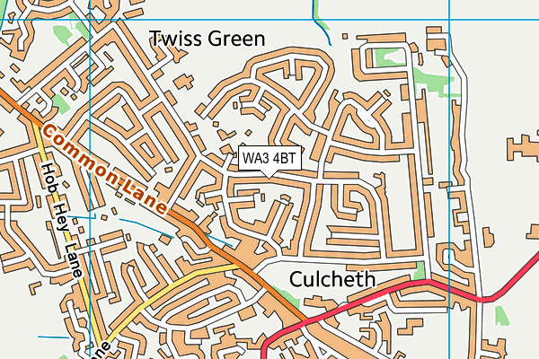 WA3 4BT map - OS VectorMap District (Ordnance Survey)