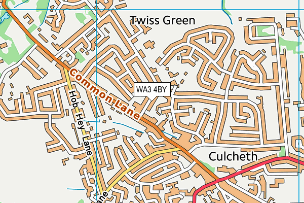 WA3 4BY map - OS VectorMap District (Ordnance Survey)