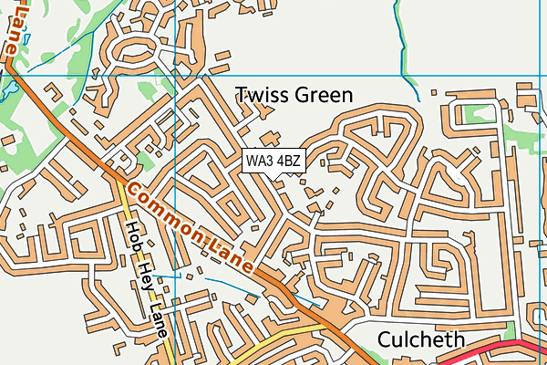 WA3 4BZ map - OS VectorMap District (Ordnance Survey)