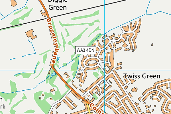 WA3 4DN map - OS VectorMap District (Ordnance Survey)