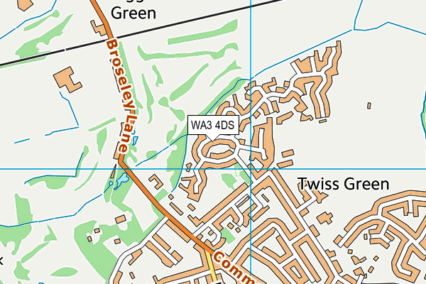 WA3 4DS map - OS VectorMap District (Ordnance Survey)