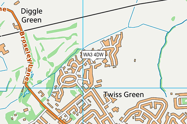 WA3 4DW map - OS VectorMap District (Ordnance Survey)