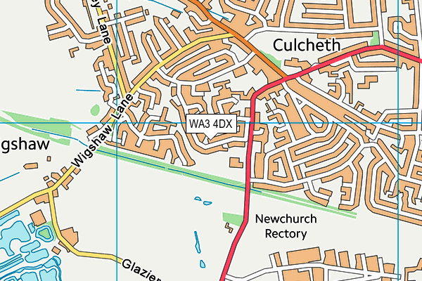 Newchurch Community Primary School map (WA3 4DX) - OS VectorMap District (Ordnance Survey)