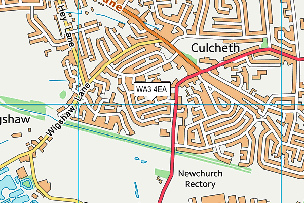 WA3 4EA map - OS VectorMap District (Ordnance Survey)