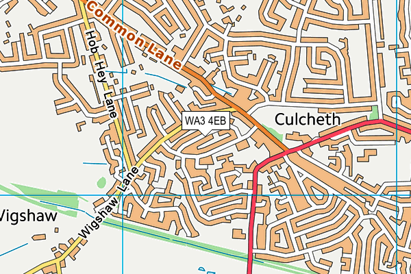 WA3 4EB map - OS VectorMap District (Ordnance Survey)