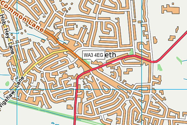 WA3 4EG map - OS VectorMap District (Ordnance Survey)