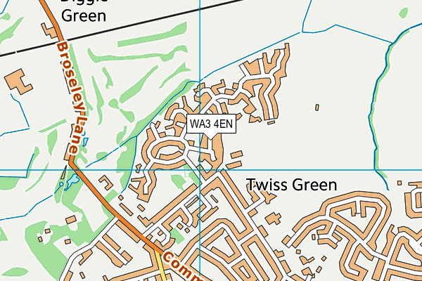 WA3 4EN map - OS VectorMap District (Ordnance Survey)