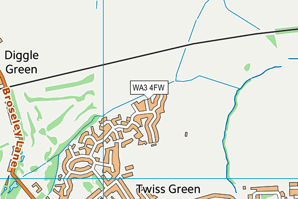 WA3 4FW map - OS VectorMap District (Ordnance Survey)