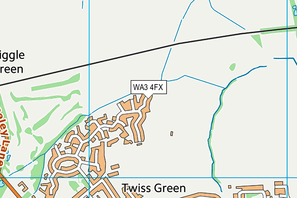 WA3 4FX map - OS VectorMap District (Ordnance Survey)
