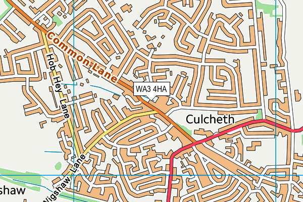 WA3 4HA map - OS VectorMap District (Ordnance Survey)