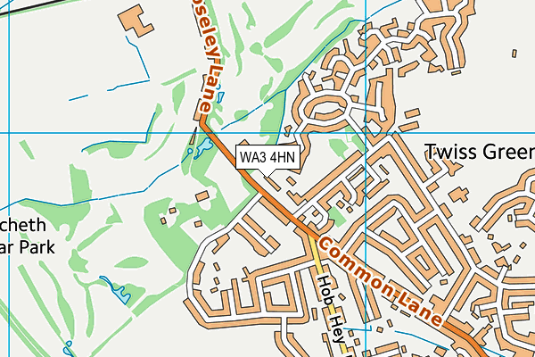 WA3 4HN map - OS VectorMap District (Ordnance Survey)