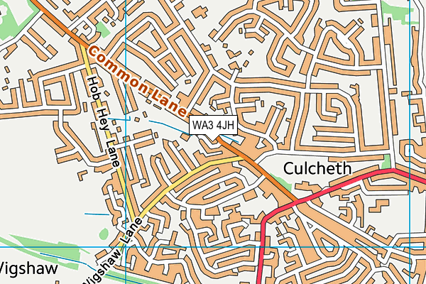WA3 4JH map - OS VectorMap District (Ordnance Survey)