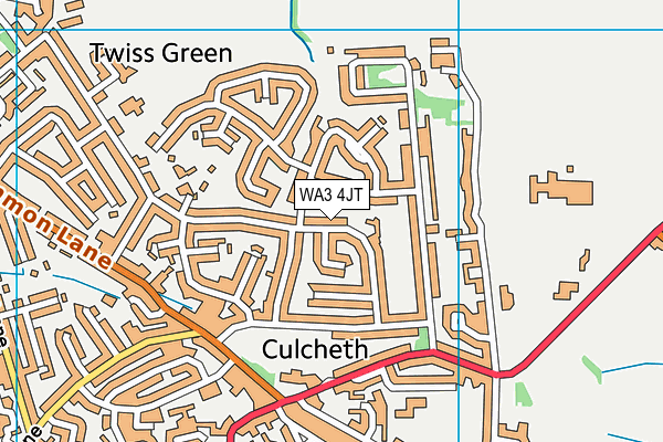 WA3 4JT map - OS VectorMap District (Ordnance Survey)