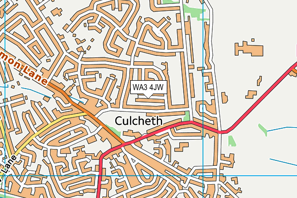 WA3 4JW map - OS VectorMap District (Ordnance Survey)