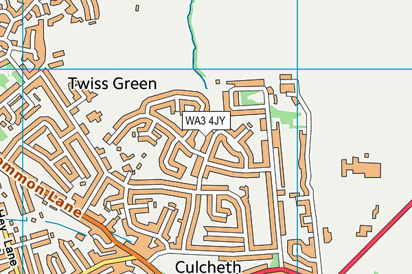 WA3 4JY map - OS VectorMap District (Ordnance Survey)