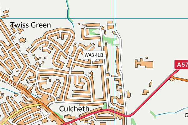 WA3 4LB map - OS VectorMap District (Ordnance Survey)