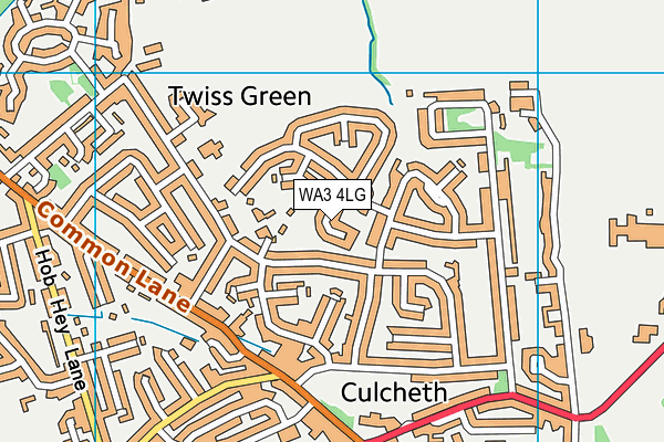 WA3 4LG map - OS VectorMap District (Ordnance Survey)