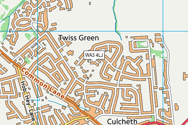WA3 4LJ map - OS VectorMap District (Ordnance Survey)