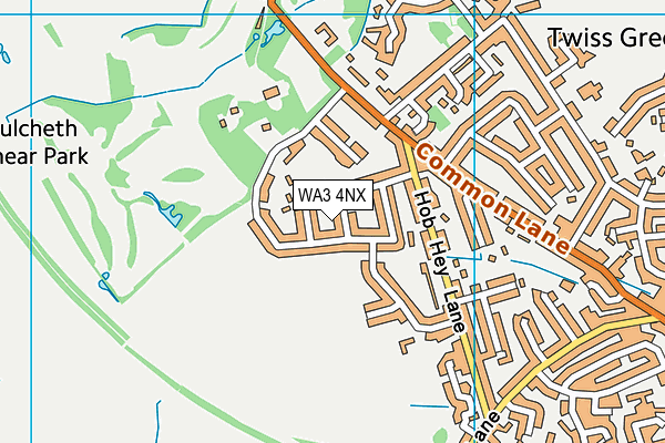 WA3 4NX map - OS VectorMap District (Ordnance Survey)