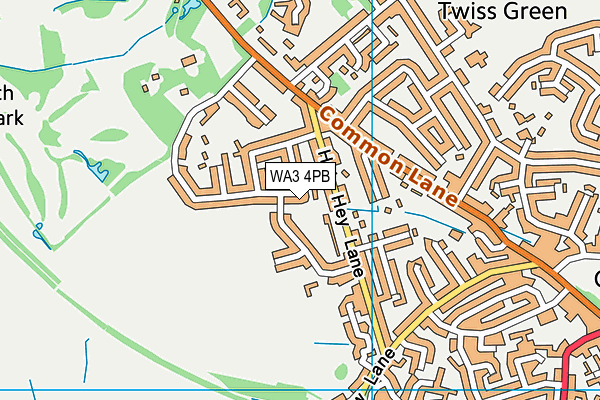 WA3 4PB map - OS VectorMap District (Ordnance Survey)