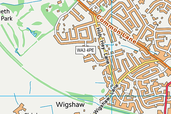 WA3 4PE map - OS VectorMap District (Ordnance Survey)