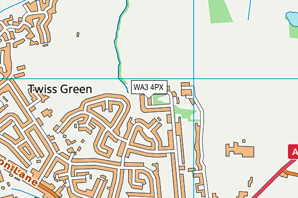 WA3 4PX map - OS VectorMap District (Ordnance Survey)