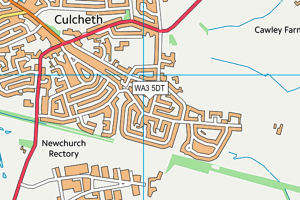 WA3 5DT map - OS VectorMap District (Ordnance Survey)