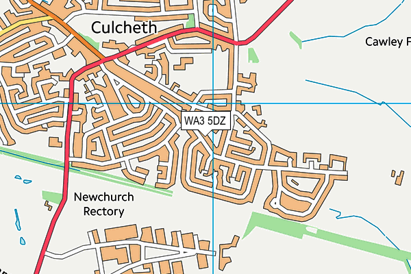 WA3 5DZ map - OS VectorMap District (Ordnance Survey)
