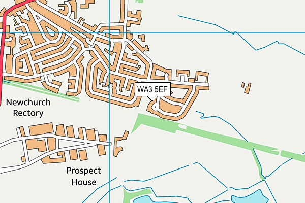 WA3 5EF map - OS VectorMap District (Ordnance Survey)