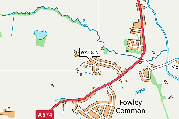 WA3 5JN map - OS VectorMap District (Ordnance Survey)