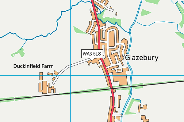 Glazebury Cricket Club map (WA3 5LS) - OS VectorMap District (Ordnance Survey)