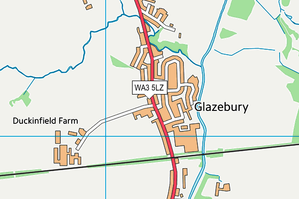 Glazebury Church of England Primary School map (WA3 5LZ) - OS VectorMap District (Ordnance Survey)
