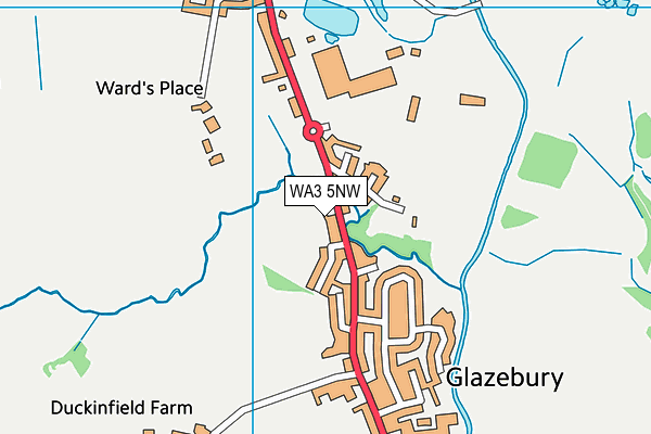 WA3 5NW map - OS VectorMap District (Ordnance Survey)