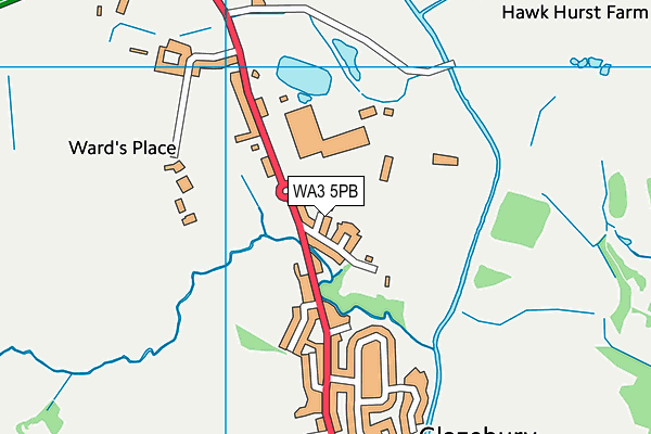 WA3 5PB map - OS VectorMap District (Ordnance Survey)