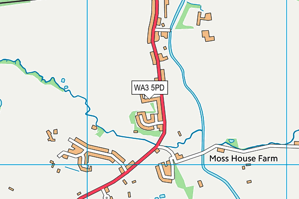 WA3 5PD map - OS VectorMap District (Ordnance Survey)
