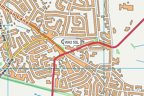 WA3 5SL map - OS VectorMap District (Ordnance Survey)